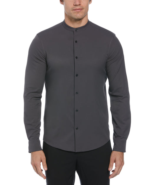 Perry Ellis men's long sleeve button-down shirt with band collar