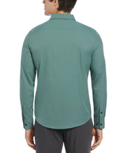 Men's Untucked Slim Fit Solid Stretch Shirt (Dark Forest) 