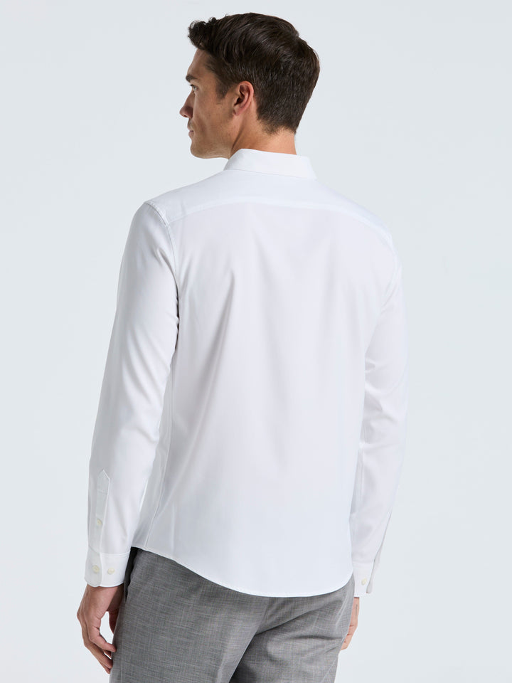 Untucked Total Stretch Slim Fit Solid Shirt (Bright White)