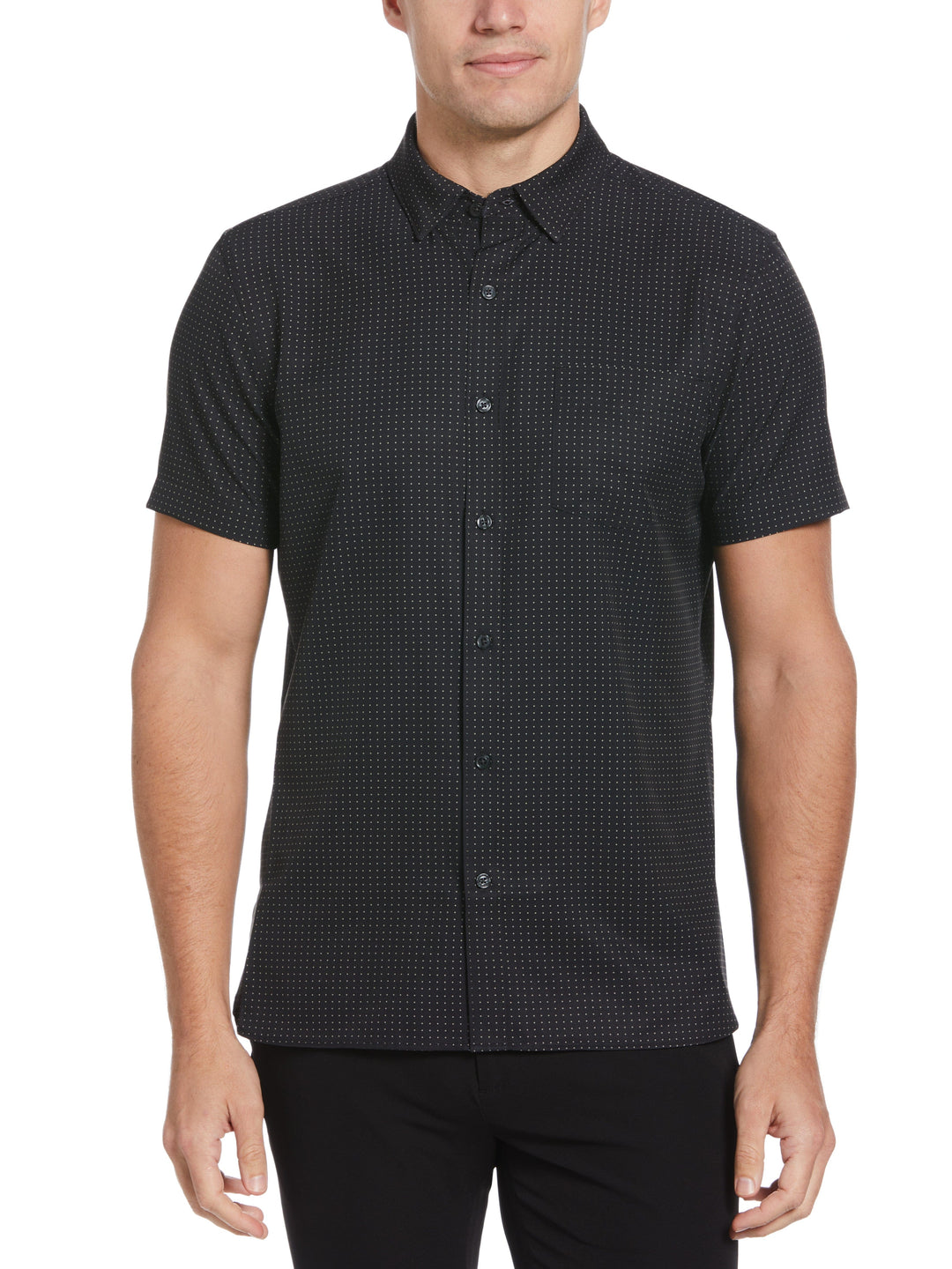 Total Stretch Big & Tall Dot Print Shirt (Abbey Stone)