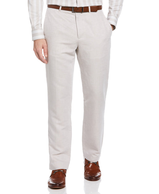 Regular Fit Linen Pants - Cream - Men