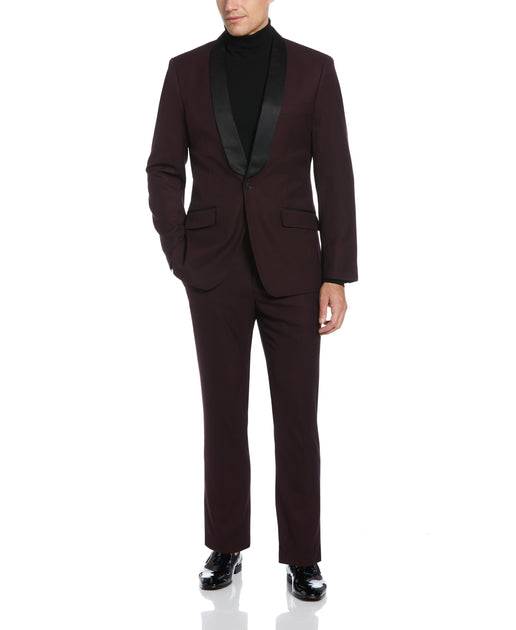 Perry ellis burgundy best sale suit