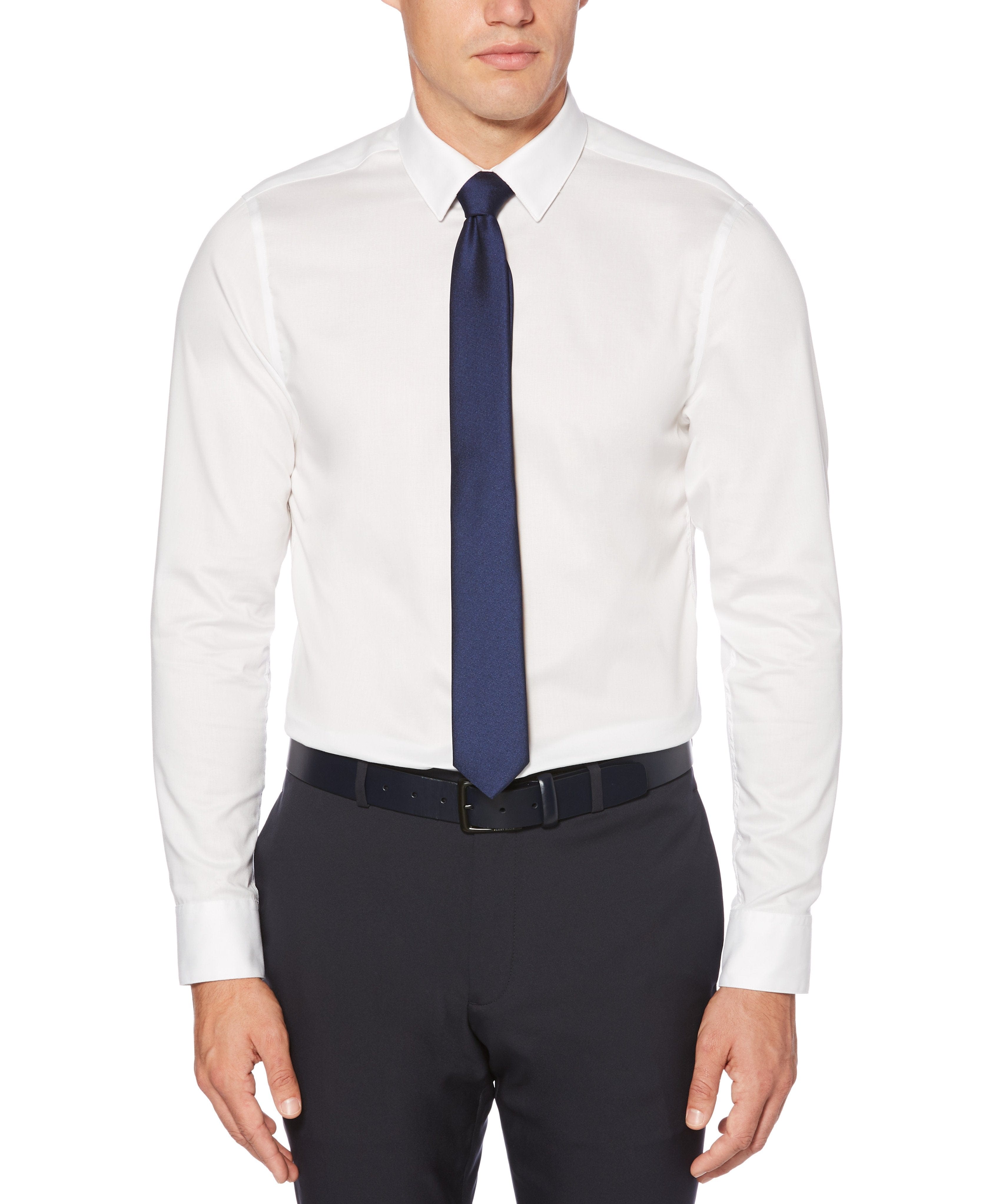Slim Fit Non-Iron Solid Dress Shirt Perry Ellis Slim Fit Non-Iron Solid Dress Shirt Perry Ellis