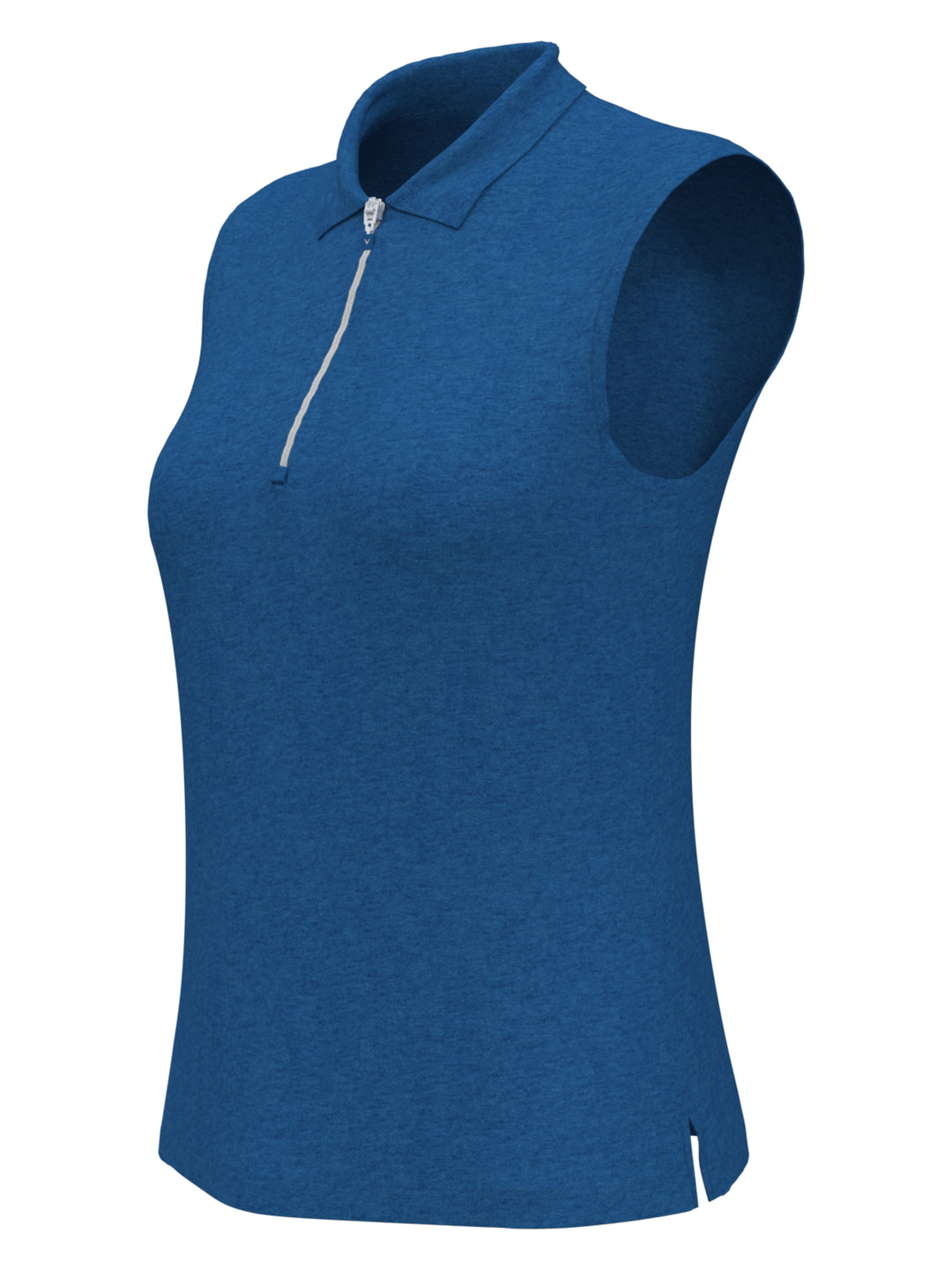 Quarter Zip Heather Sleeveless Golf Polo (Baleine Bl Htr) 