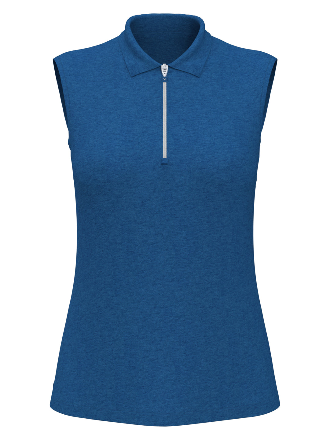 Quarter Zip Heather Sleeveless Golf Polo (Baleine Bl Htr) 