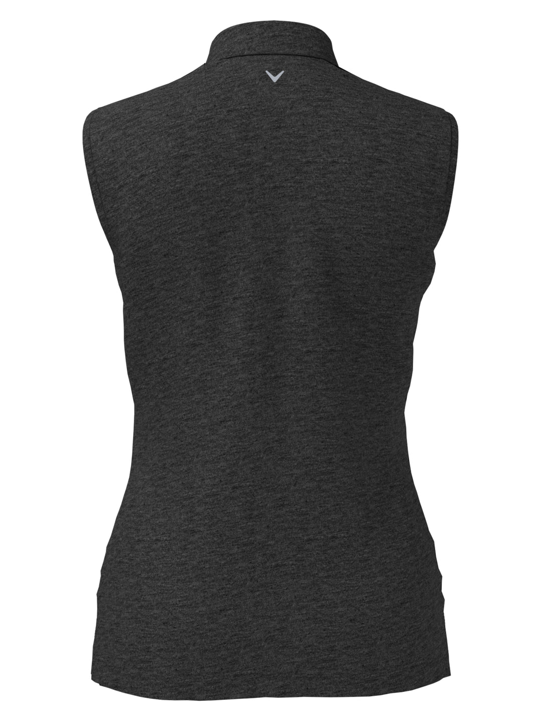 Quarter Zip Heather Sleeveless Golf Polo (Black Heather) 