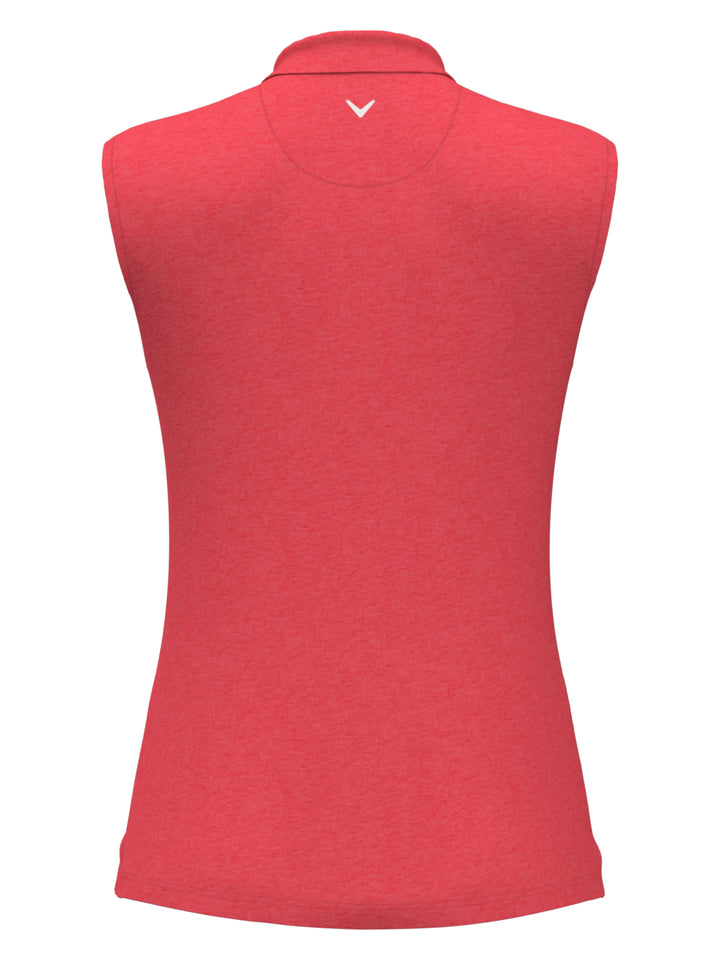 Quarter Zip Heather Sleeveless Golf Polo (Paradise Pink Htr) 