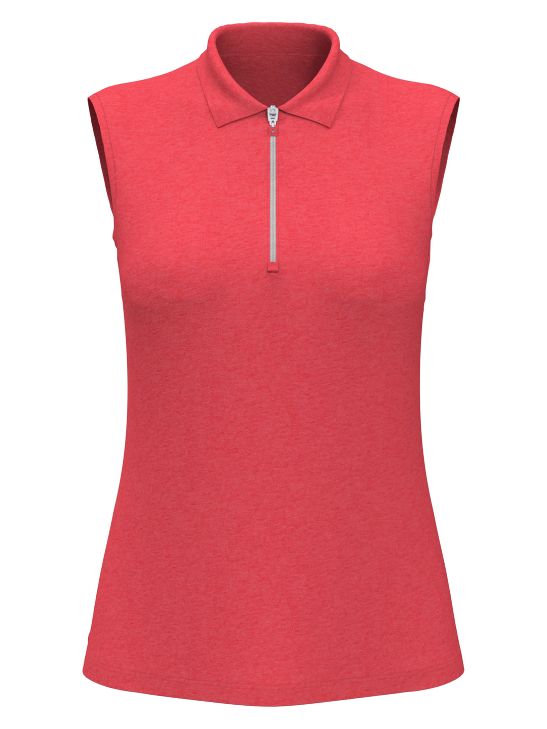 Quarter Zip Heather Sleeveless Golf Polo (Paradise Pink Htr) 