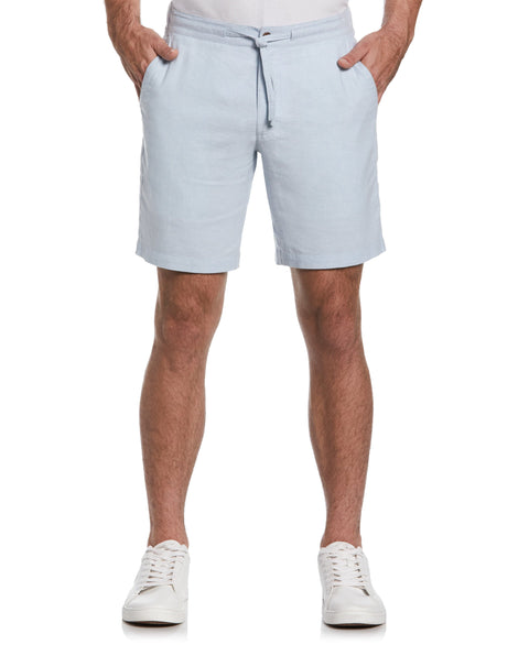 9" Linen Blend Cross Dye Short (Cerulean) 