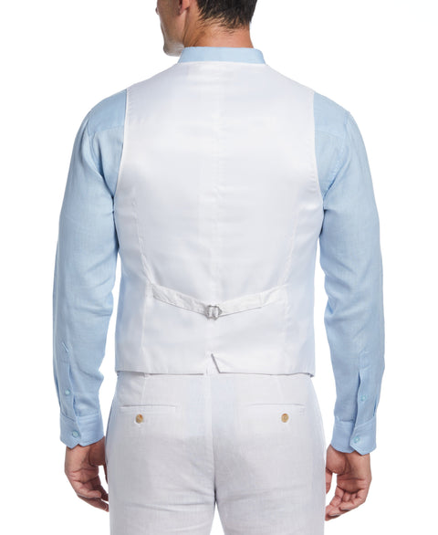 Delave Linen Vest (Brilliant White) 