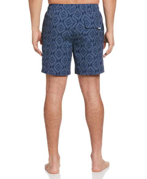 Geo Print 7" Swim Short (Dress Blues) 