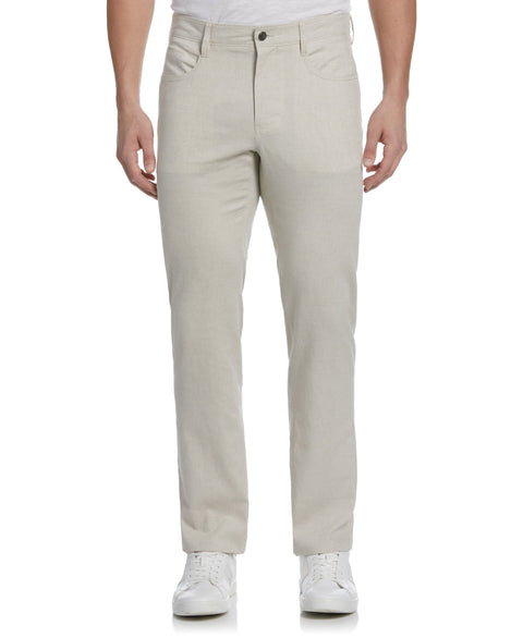 Linen-Blend 5-Pocket Pants (Natural Linen) 