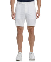 Linen-Blend Flat Front Short (Brilliant White) 