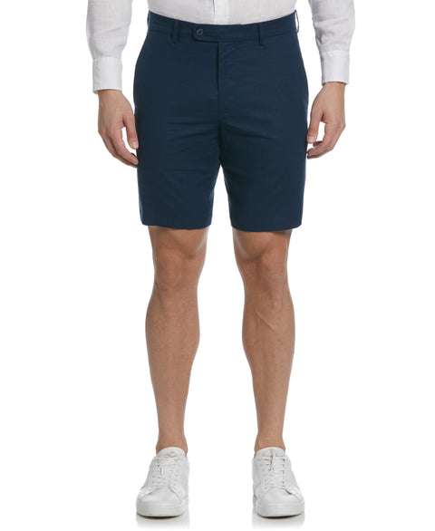Linen-Blend Flat Front Short (Dress Blues) 
