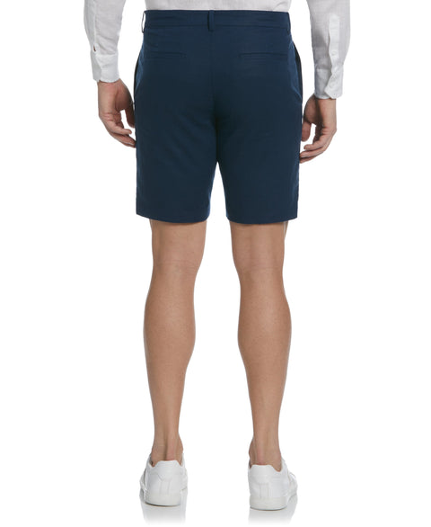 Linen-Blend Flat Front Short (Dress Blues) 