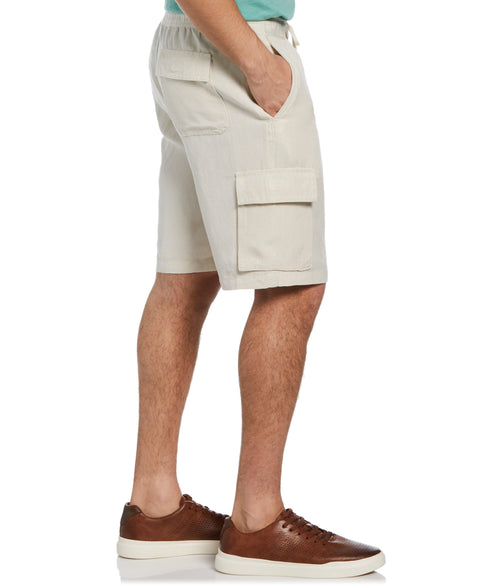 Linen Blend Pull-On Cargo Short (Silver Lining) 