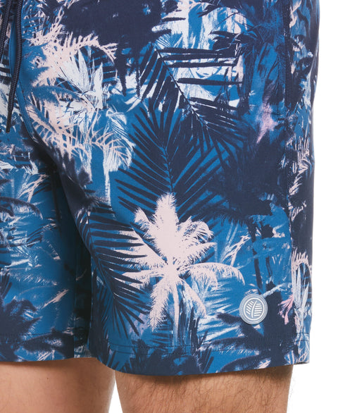 Palm Print 7" Swim Short (Dress Blues) 