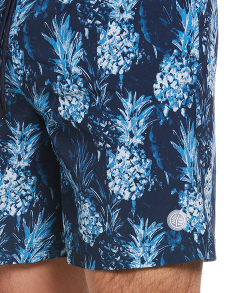Pineapple Print 7" Swim Short (Dress Blues) 