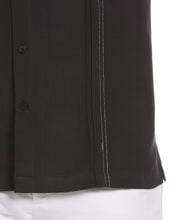 Short Sleeve Embroidered Double Tuck Shirt (Jet Black) 