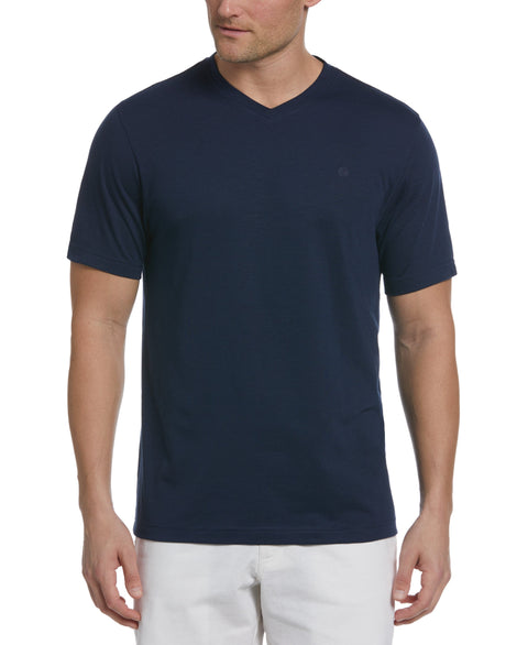 Solid Slub V-Neck Tee (Dress Blues) 