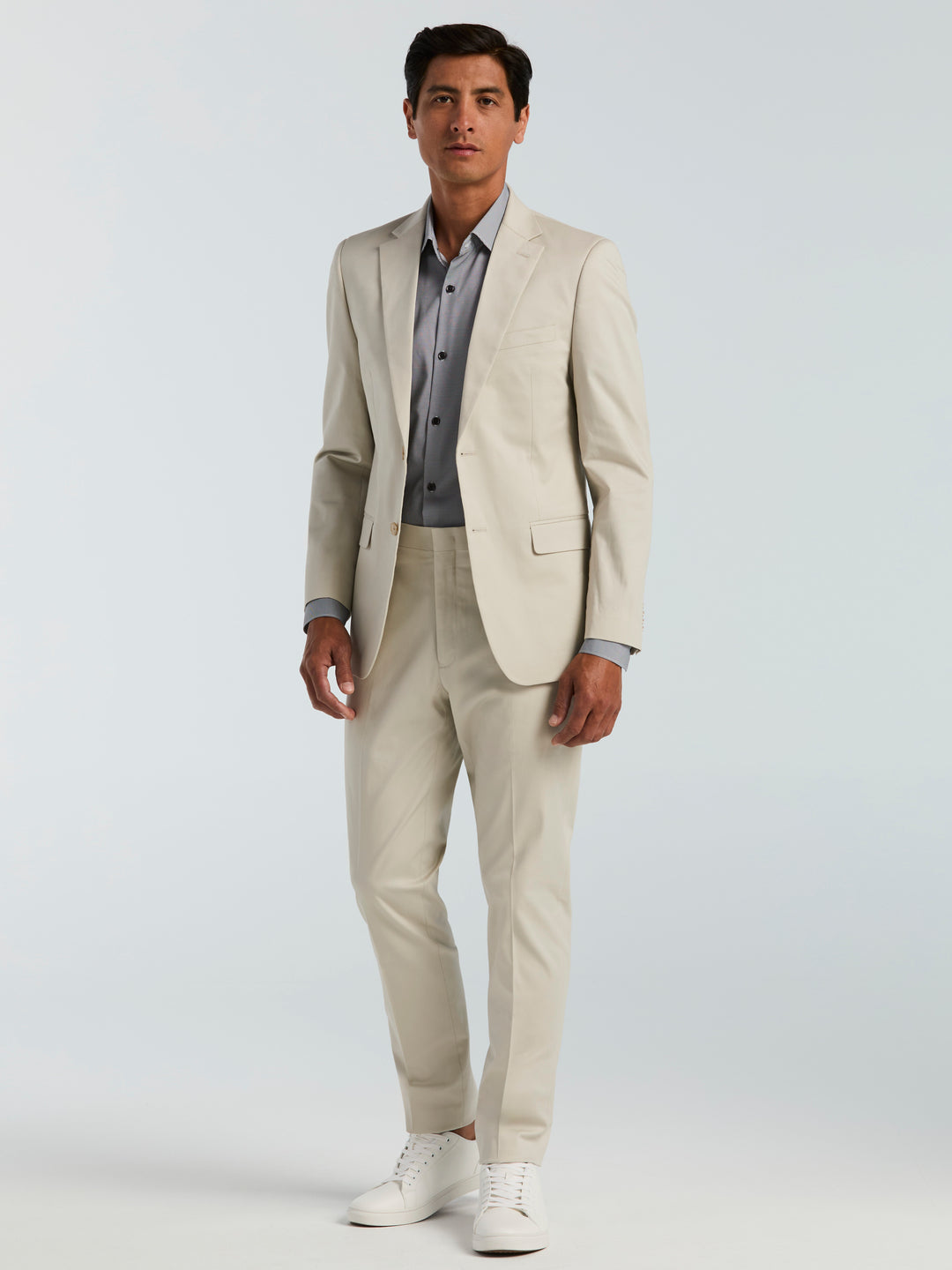 Skinny-Fit Solid Suit Pant (Cream) 