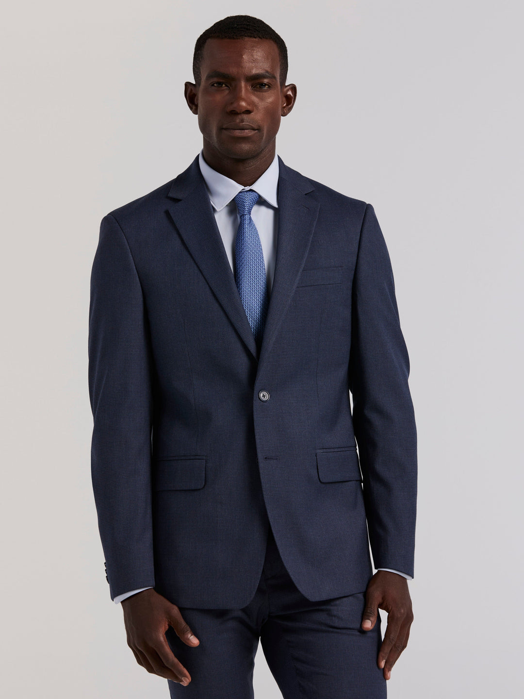 Slim Fit Blue Micro Print Suit
