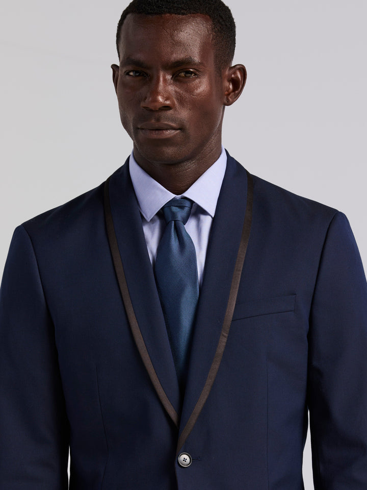Slim Fit Stretch Dark Sapphire Tuxedo Suit