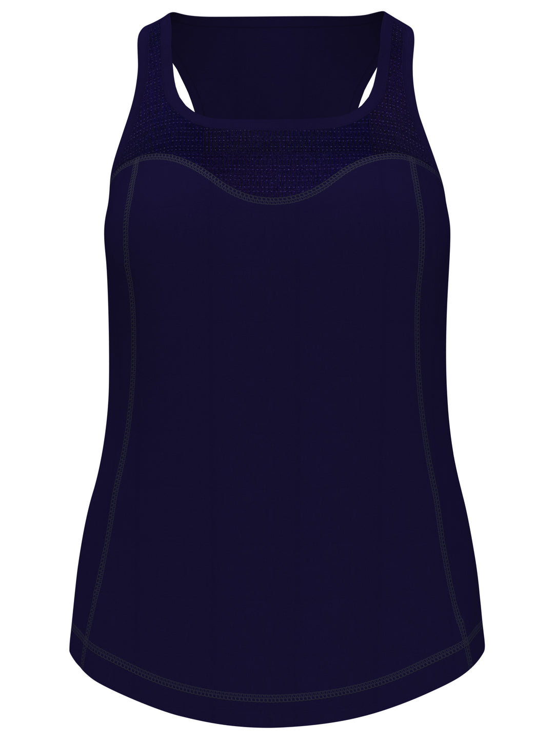 Essential Solid Tennis Tank with Mesh Front Panel (Peacoat) 