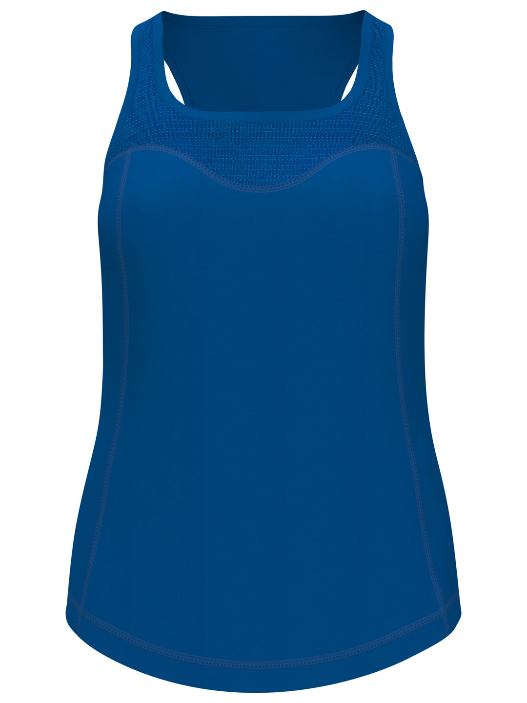Essential Solid Tennis Tank with Mesh Front Panel (Lapis Blue) 