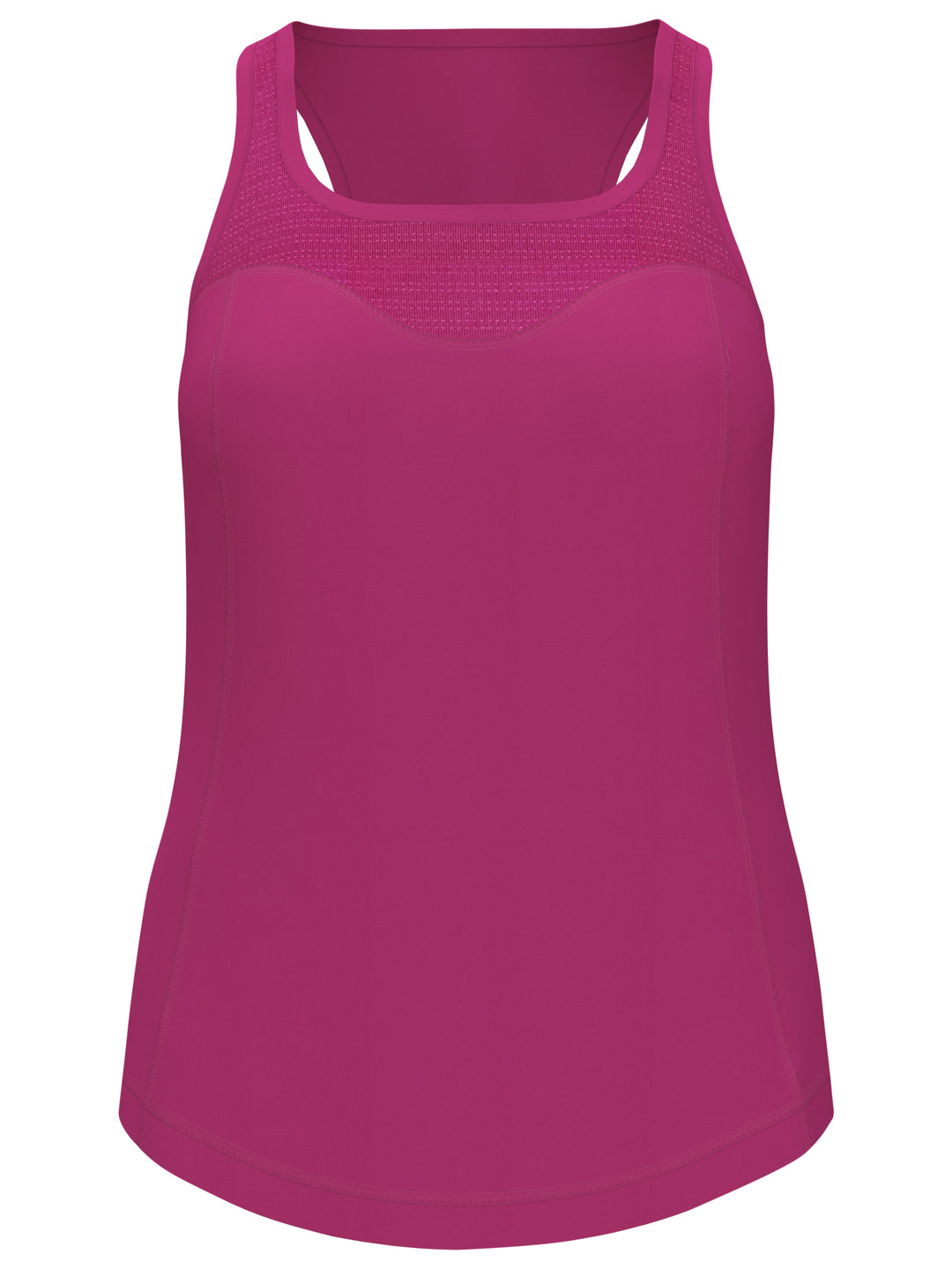 Essential Solid Tennis Tank with Mesh Front Panel (Very Berry) 