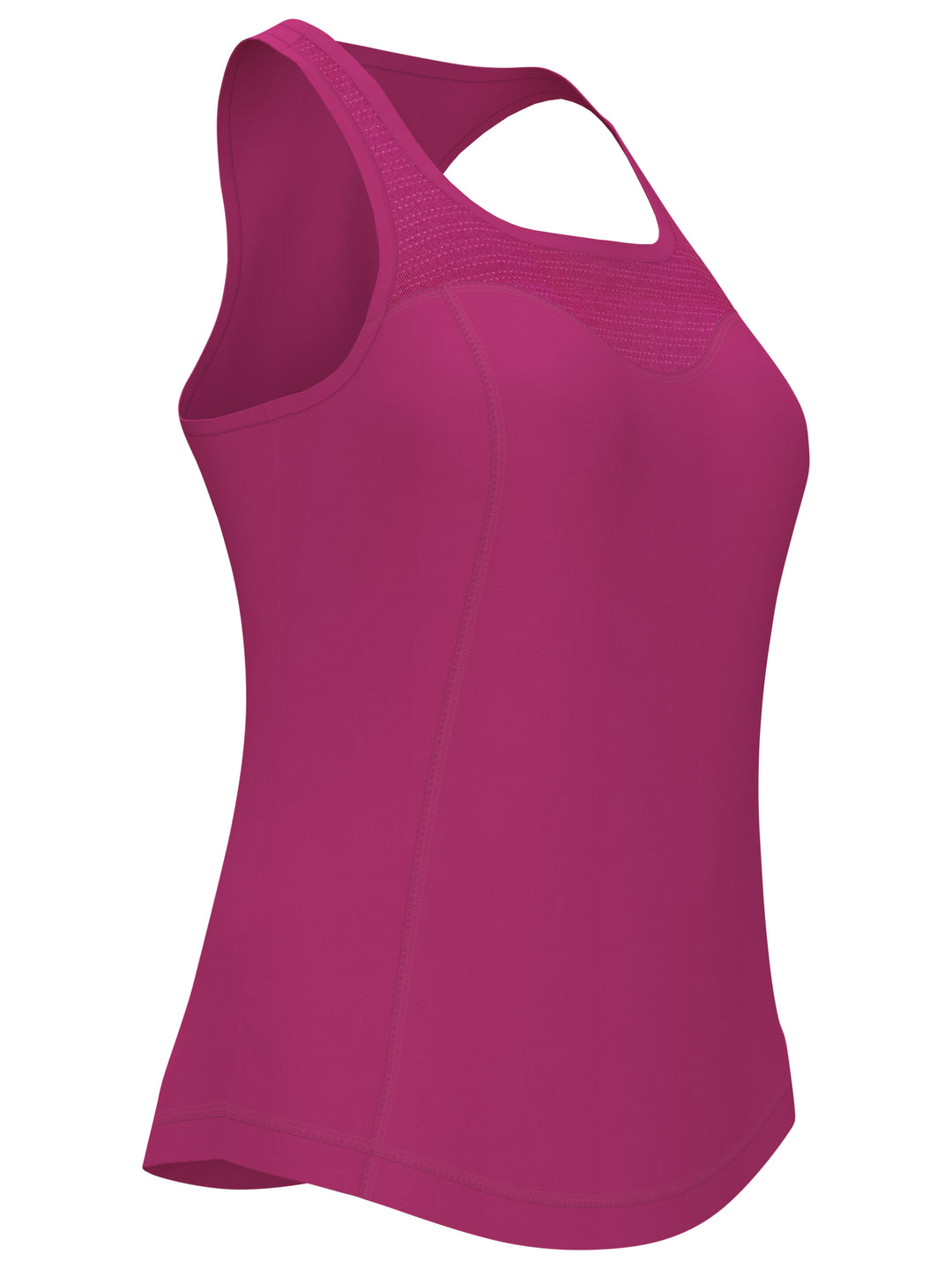 Essential Solid Tennis Tank with Mesh Front Panel (Very Berry) 