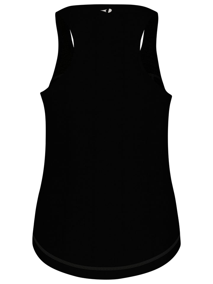 Essential Solid Tennis Tank with Mesh Front Panel (Caviar) 