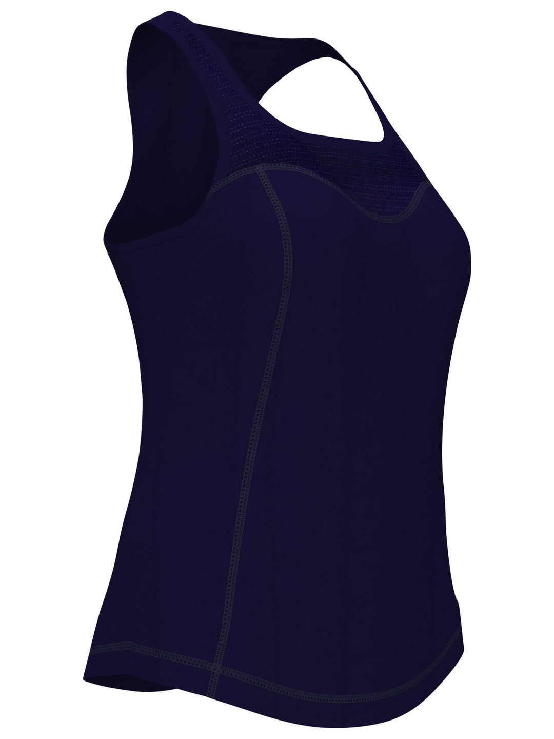 Essential Solid Tennis Tank with Mesh Front Panel (Peacoat) 