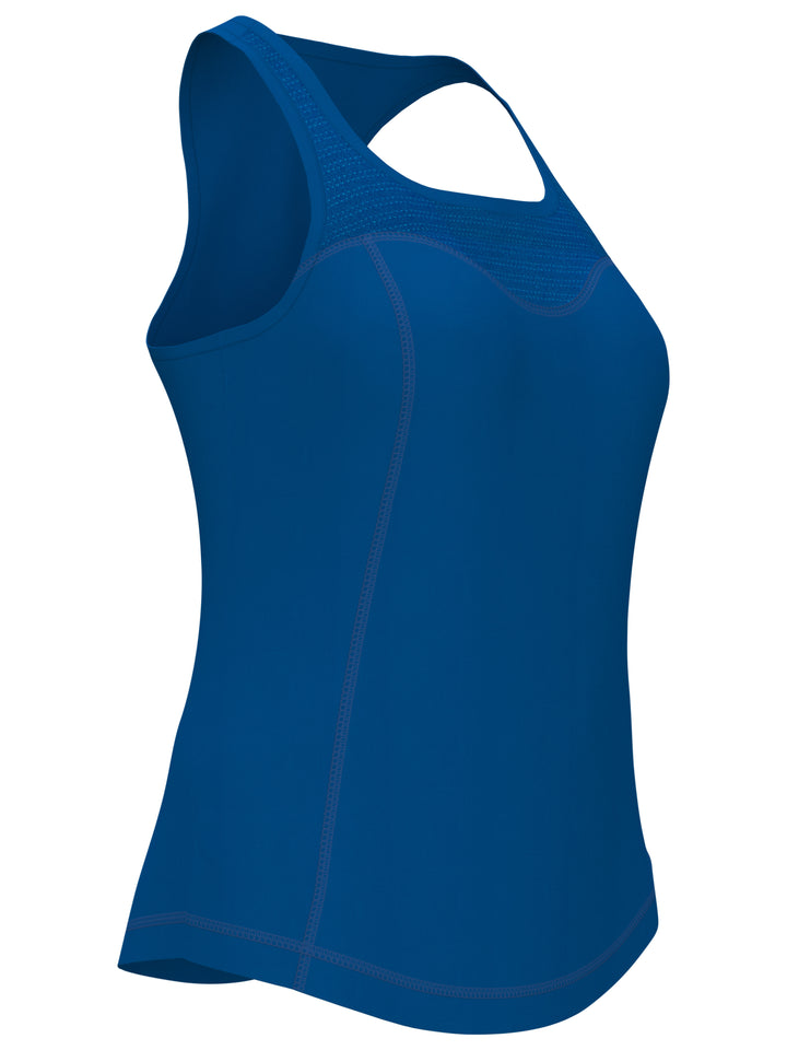 Essential Solid Tennis Tank with Mesh Front Panel (Lapis Blue) 