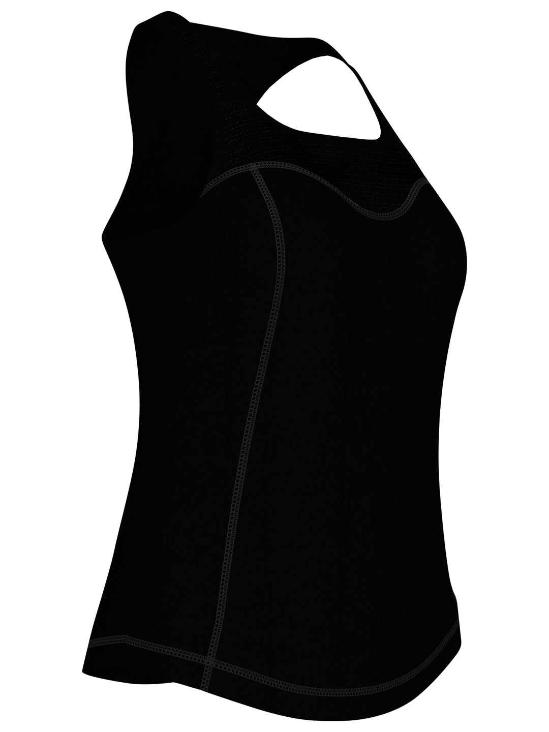 Essential Solid Tennis Tank with Mesh Front Panel (Caviar) 