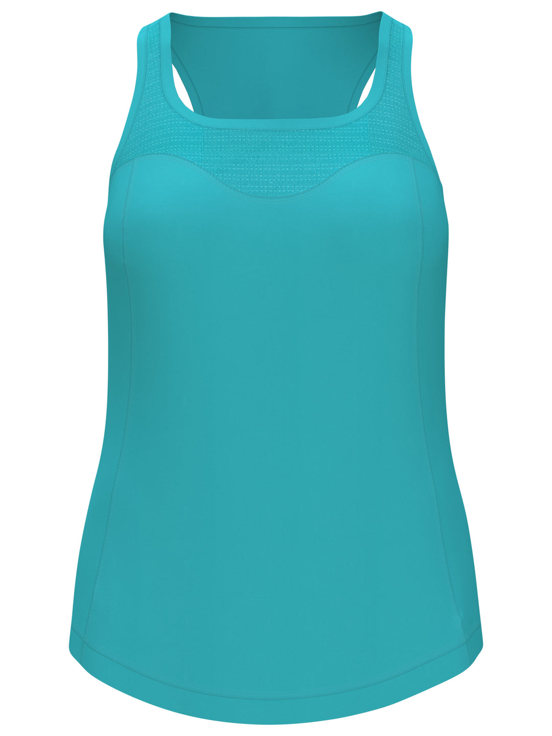 Essential Solid Tennis Tank with Mesh Front Panel (Blue Curacao) 