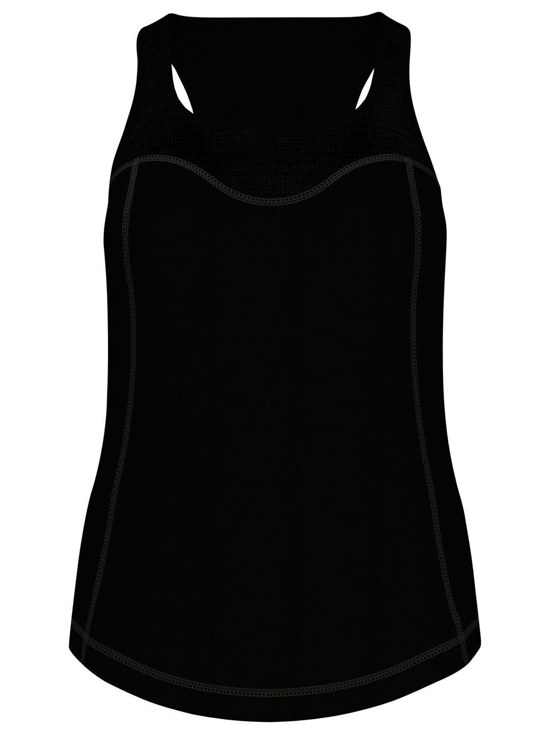 Essential Solid Tennis Tank with Mesh Front Panel (Caviar) 