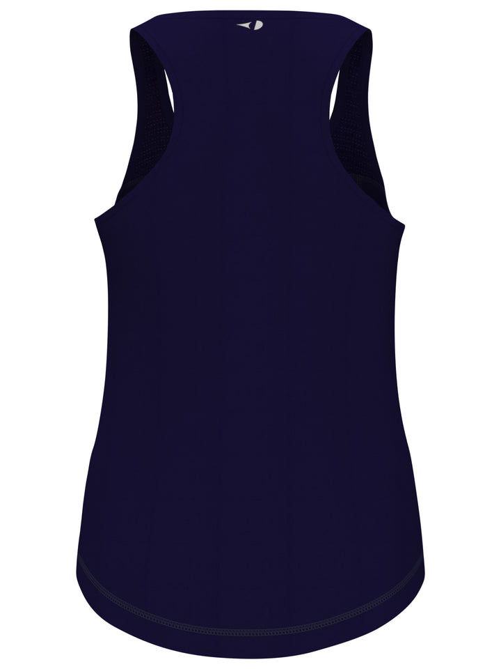 Essential Solid Tennis Tank with Mesh Front Panel (Peacoat) 