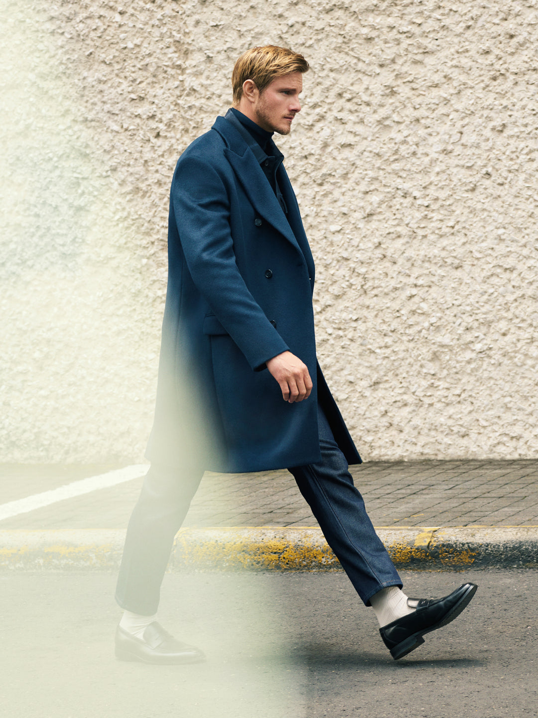 Textured Wool Double-Breasted Overcoat