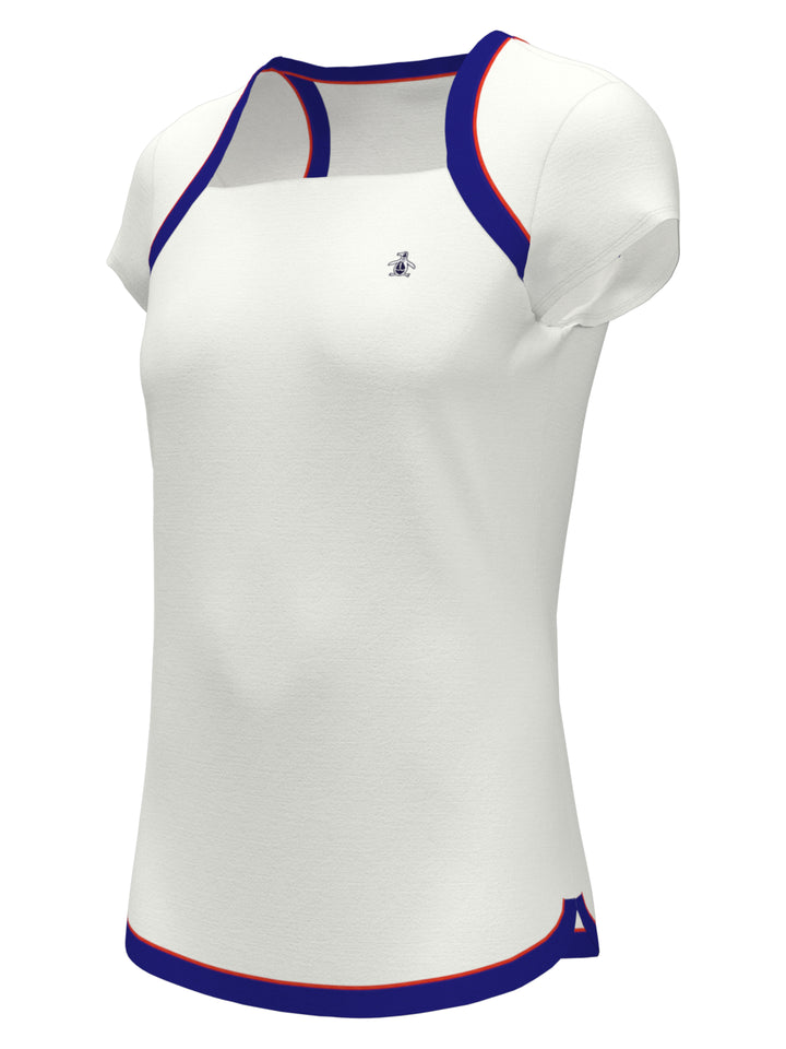 Square Neckline Golf Shirt (Bright White) 
