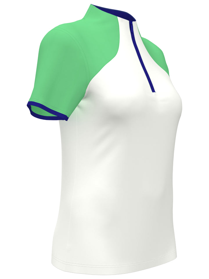 Color Block Golf Shirt (Bright White) 