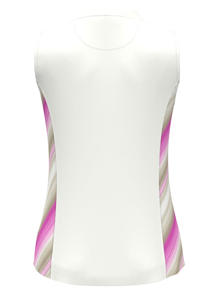 Energy Stripe Baseball Collar Golf Polo (Pure Cashmere) 