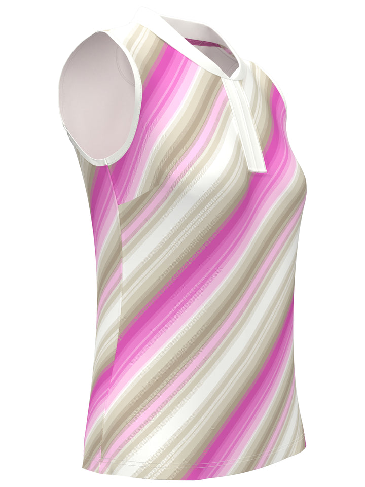 Energy Stripe Baseball Collar Golf Polo (Pure Cashmere) 
