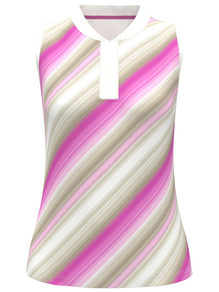 Energy Stripe Baseball Collar Golf Polo (Pure Cashmere) 
