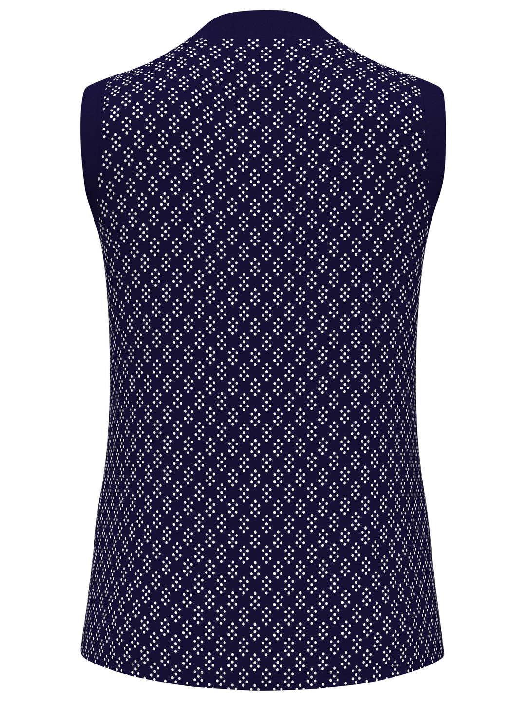 Geo Print Golf Shirt with Mandarin Collar (Peacoat) 