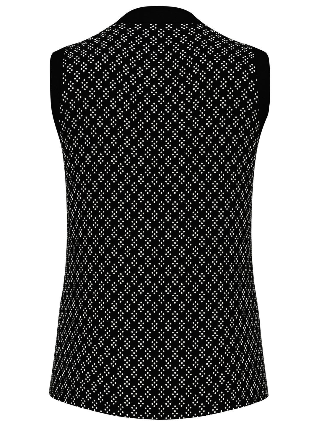 Geo Print Golf Shirt with Mandarin Collar (Caviar) 