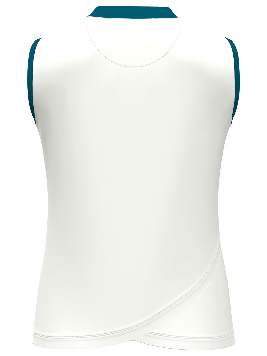 Geometric Print Golf Shirt with Overlapping Back Detail (Bright White) 