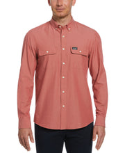 Long Sleeve Washed Oxford Shirt (Garnet Rose) 