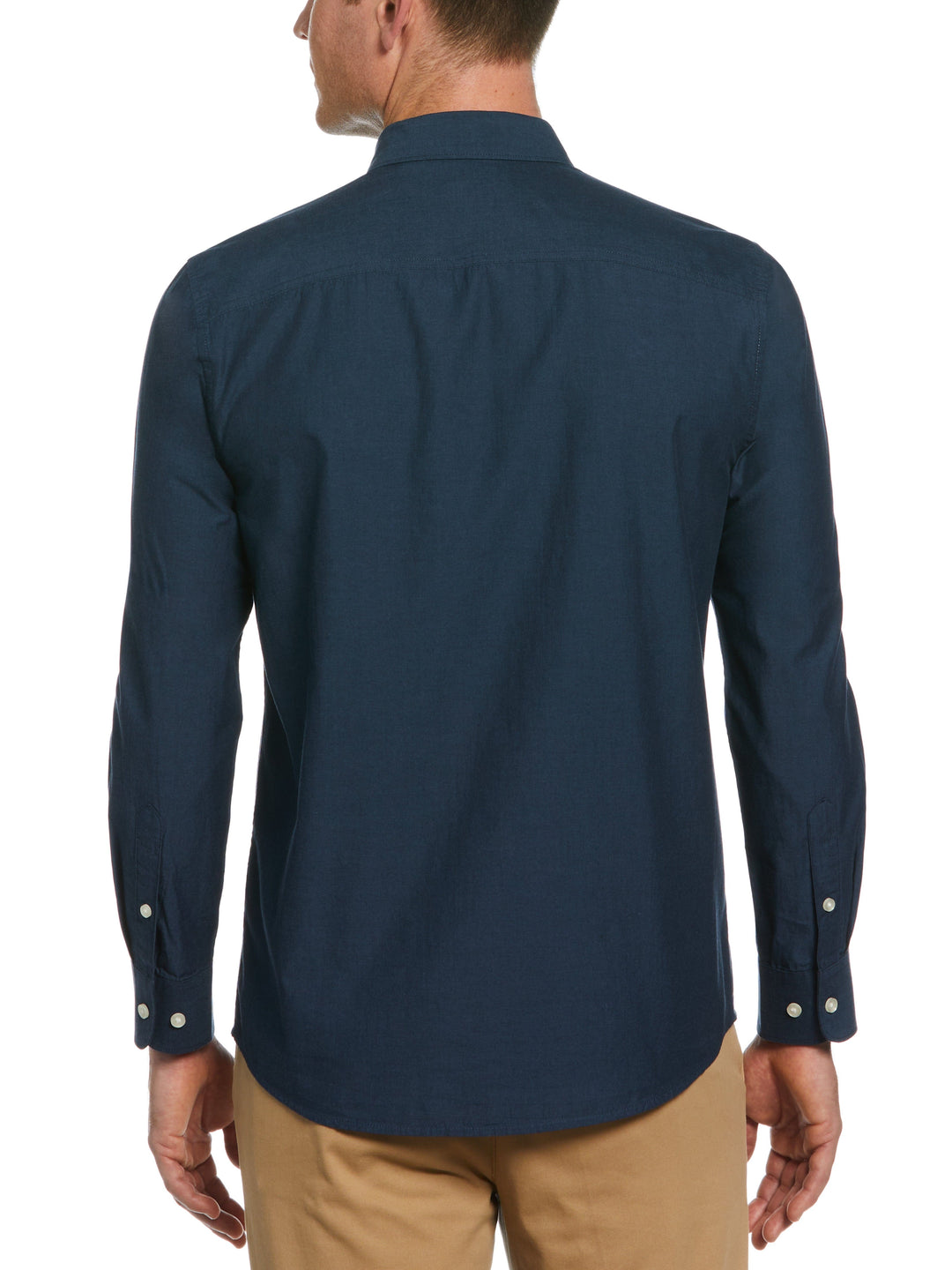 Long Sleeve Washed Oxford Shirt (Captains Blue) 