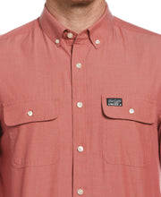 Long Sleeve Washed Oxford Shirt (Garnet Rose) 